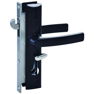 LOCKWOOD 8654 SCREEN DOOR LOCK W/HOOK NO CYL BLK (TASMAN REPLACEMENT)