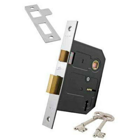 SYLVAN MORTICE LOCK 3 LEVER 76mm (3 Inch) PB