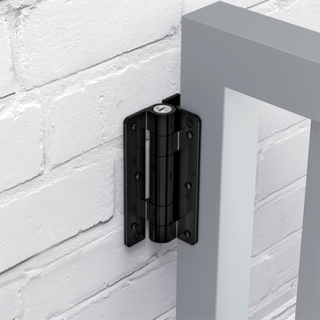 KWIK-FIT ALUMINIUM HINGE ADJUSTABLE SELF CLOSING  (PAIR) BLACK