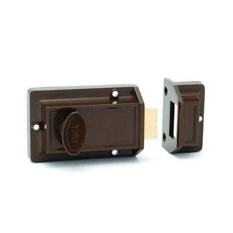 RIM NIGHTLATCH BROWN LESS CYL & SNIB