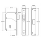 CHUBB MORTICE DEAD LOCK 5L 80mm