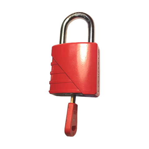 PADLOCK RED ON #144 FIRE KEY 40mm