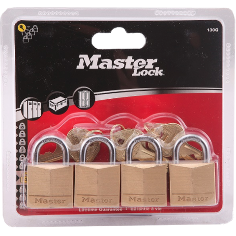 MASTER DIAMOND PADLOCK 30mm - 28mm SHACKLE - QUAD PACK KA