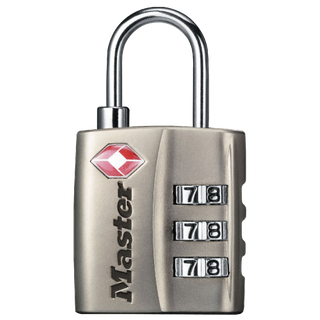 MASTER TSA COMBO 30mm PADLOCK 3 WHEEL SILVER