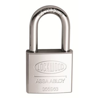 LOCKWOOD 356 PADLOCK 63mm CASE HARDENED STEEL 50mm OPENING KD