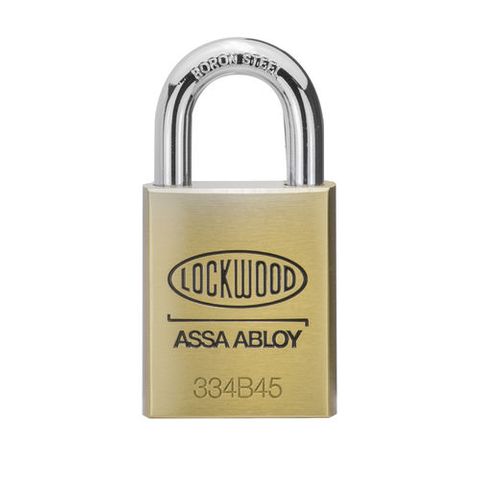 LOCKWOOD 334 PADLOCK BRASS LESS PLUG 45mm