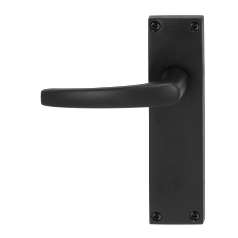 LEVER LATCH FURNITURE SET PLAIN PLATE BLACK