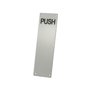 SYLVAN PUSH PLATE LABELED 300mm x 100mm SS