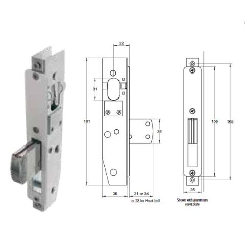 MNC MORTICE DEADBOLT 22mm BACKSET SHORT THROW