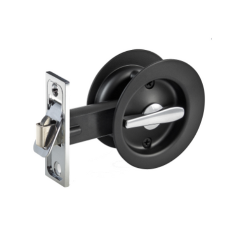 SCHLAGE CAVITY SLIDER ROUND PRIVACY SET BLACK