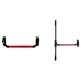 ISEO PANIC BAR EXIT DEVICE 1+2 DOUBLE DOOR RED / BLACK 1130 / 2.4m