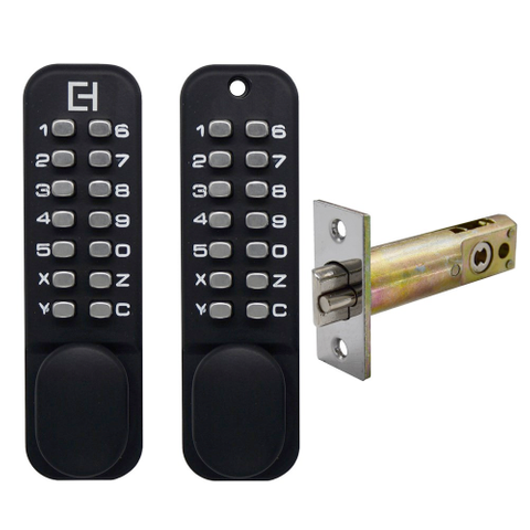 MECHANICAL DIGITAL LOCKSET DUAL KEYPAD  BLACK