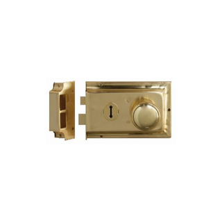 SOLID BRASS RIM LOCK PB