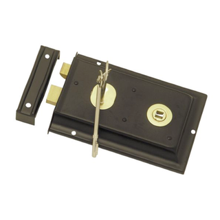 SOLID BRASS RIM LOCK BLACK