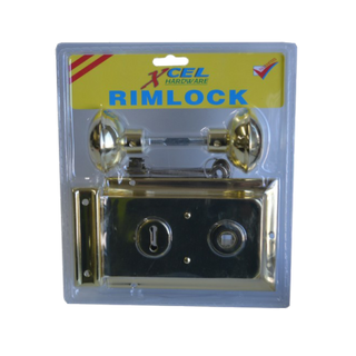 XCEL RIM LOCK ( BRASS ) WITH HANDLES XCEL