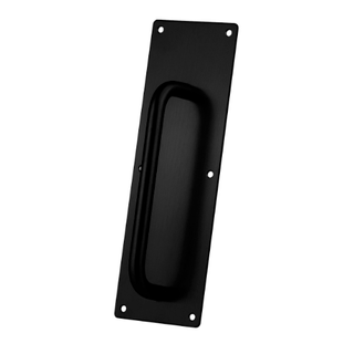 SYLVAN PULL PLATE AND HANDLE PLAIN 300mm x 100mm BLACK