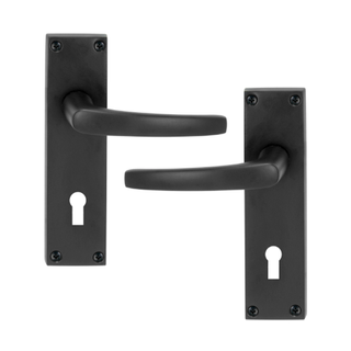LEVER LOCK FURNITURE SET WITH STD KEYHOLE BLACK