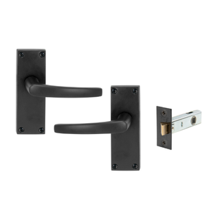 WINDSOR PASSAGE LEVER SET WITH LATCH BLACK