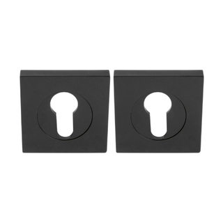 ESCUTCHEON EURO SQUARE BLACK (PAIR)