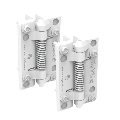 KWIK-FIT ALUMINIUM HINGE SELF CLOSING (PAIR)  WHITE