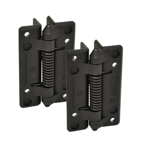 KWIK-FIT ALUMINIUM HINGE SELF CLOSING (PAIR)  BLACK