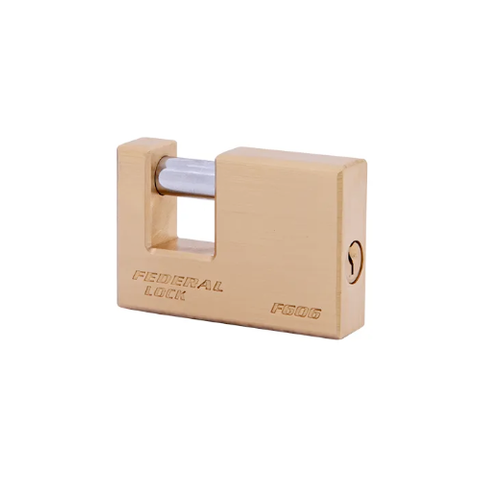 FEDERAL SOLID BRASS RECTANGLE PADLOCK KA - SPECIAL