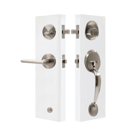 GRIPSET OVAL WITH LEVER AND DEADBOLT BRUSHED NICKLE