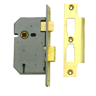 UNION MORTICE LOCK 3 LEVER 100mm CASE PB