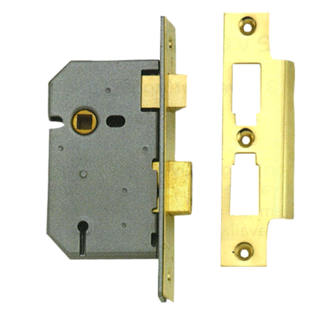 UNION MORTICE LOCK 3 LEVER 100mm CASE PB