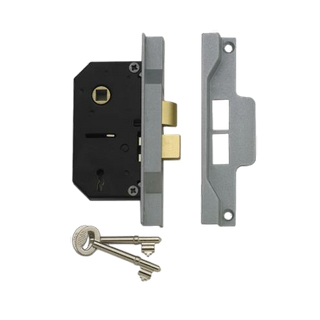 UNION MORTICE LOCK REBATED 2 LEVER  64mm CASE PB