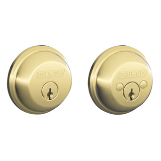 SCHLAGE B62 COMMERCIAL DEADBOLT DOUBLE CYLINDER PB