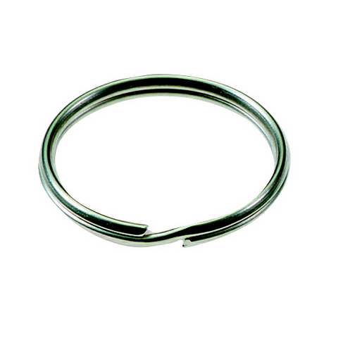 KEYRING - SPLIT RING 1 1/8 (28mm) - 100/BOX - NICKEL PLATED STEEL