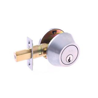 COMMERCIAL DEADBOLT CYL & TURN 6P SS BOXED