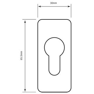 SOUBER ESCUTCHEON EURO HOLE 65.5 x 30mm (STICK ON) GA