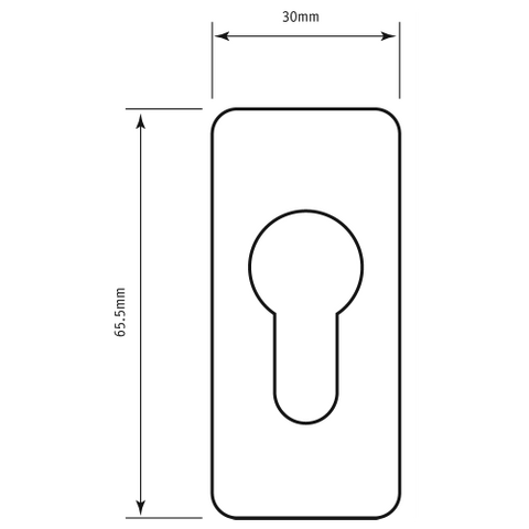 SOUBER ESCUTCHEON EURO HOLE 65.5 x 30mm (STICK ON) GA