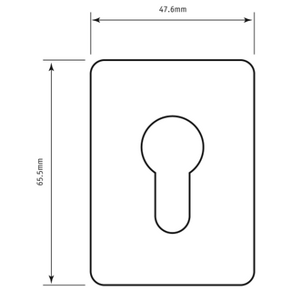 SOUBER ESCUTCHEON EURO HOLE 65.5 x 47.6mm (STICK ON) PB