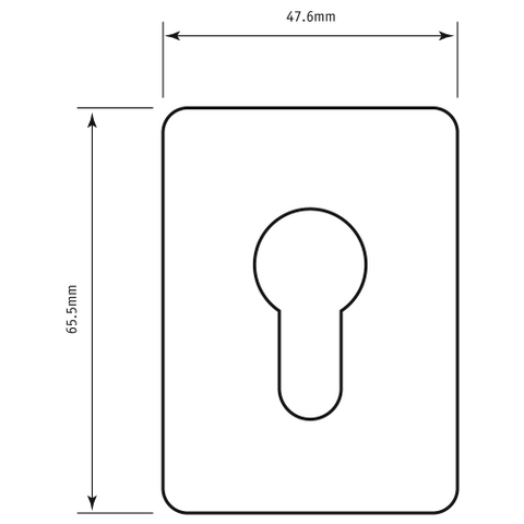 SOUBER ESCUTCHEON EURO HOLE 65.5 x 47.6mm (STICK ON) PB