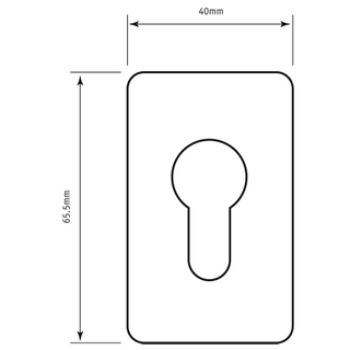 SOUBER ESCUTCHEON EURO HOLE 65.5 x 40mm (STICK ON) SS