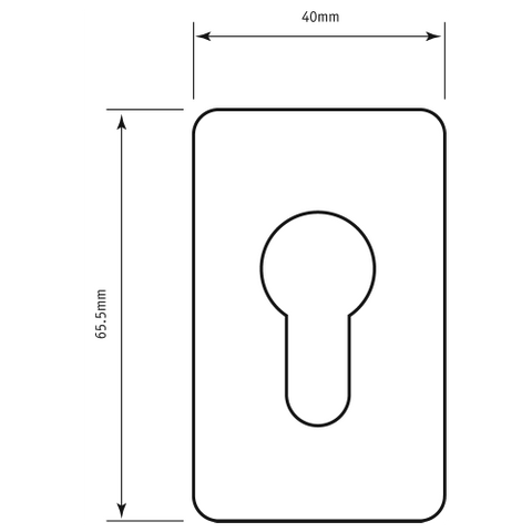 SOUBER ESCUTCHEON EURO HOLE 65.5 x 40mm (STICK ON) SS
