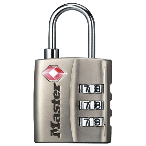 MASTER TSA COMBO 30mm PADLOCK 3 WHEEL SILVER