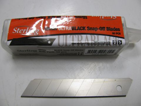 ULTRA BLACK 18MM S/OFF BLADES (PK 50)