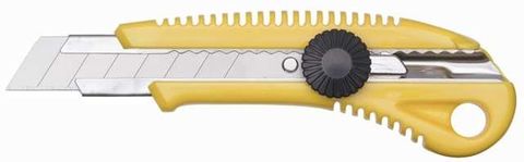 YELLOW SCREWLOCK KNIFE H/DUTY 18MM BLAD