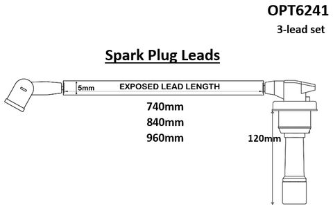 3 Lead Set Mits Pajero 6G74 DOHC 5mm