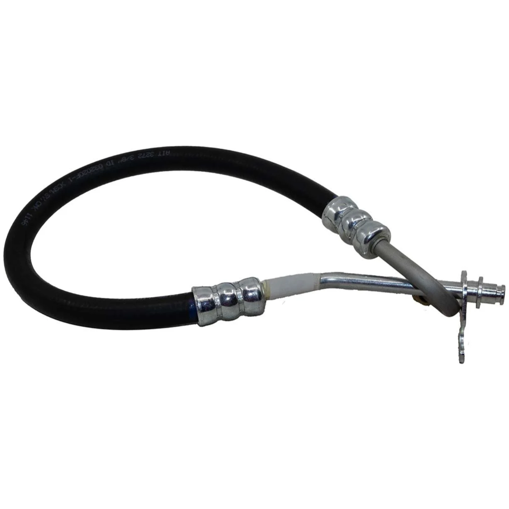 Power steering pressure hose with metal fittings