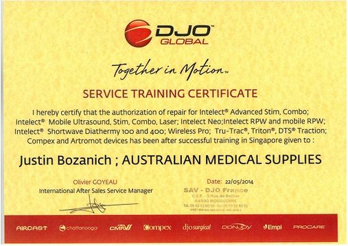 DJO Service Certificate