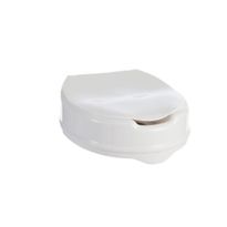 Toilet Seat Raiser Clip On with Lid 50mm White