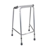 Walking Frame, Non-Folding Aluminium Medium with Wheels & Skis