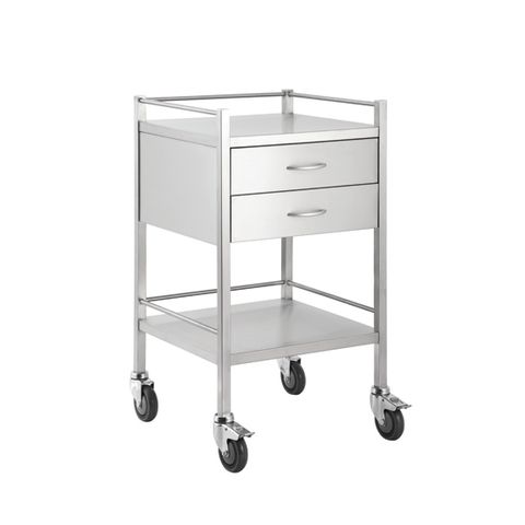 Trolley, 2 Drawers 500 x 500 x 900cm Stainless Steel