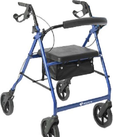 Aspire Classic Seat Walker Blue with 8inch Wheels