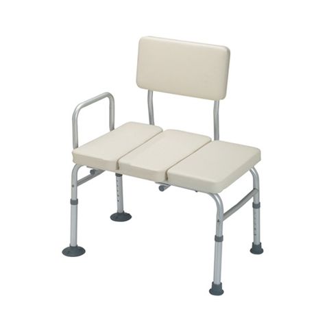 Bath Transfer Bench with Arm, Backrest & Moulded Plastic Seat